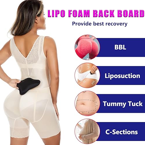 Lipo Foam Back Board, BBL Lumbar Molder, Lipo Board Post Surgery, BBL Post Surgery Supplies, Back Compression Lipo Foam Board, Tabla Moldeadora for BBL & Liposuction Post Surgery RecoveryBlack