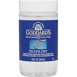 Goddard’s Silver Cleaner Dip – Silver Jewelry Cleaner Solution for Filigree Metalwork & Small Items – Professional Use Silver Tarnish Remover – Silverware Cleaning Supplies 10 oz