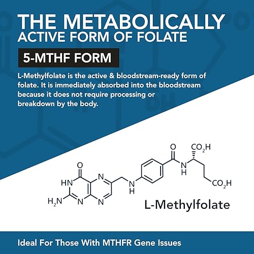 Organic Methyl Folate 1000 mcg Methyl B12 Cofactor 300 Servings – Metabolically Active 5-MTHF Form, Organic Berry Flavor, Liquid Sublingual Form – Mood, Cognition, Methylation, Pregnancy