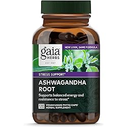Gaia Herbs Ashwagandha Root - Made with Organic Ashwagandha Root to Help Support a Healthy Response to Stress, The Immune System, and Restful Sleep - 120 Vegan Liquid Phyto-Capsules 60-Day Supply