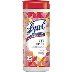 Lysol Disinfectant Wipes, Multi-Surface Antibacterial Cleaning Wipes, for Disinfecting and Cleaning, Mango and Hibiscus Scent, 35ct