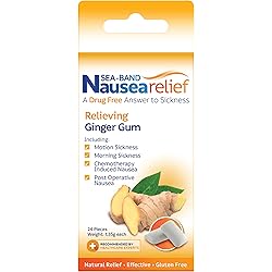 Sea-Band Anti-Nausea Ginger Gum For Motion & Morning Sickness, 24 Pieces