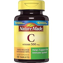 Nature Made Vitamin C 500 mg with Rose Hips Timed Release Tablets 60 ea Pack of 4