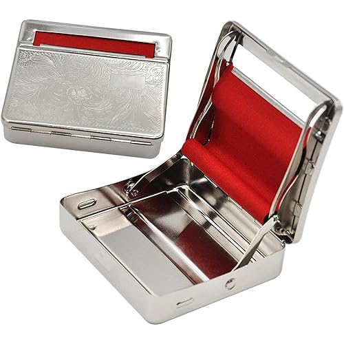 Rolling Machine Metal Red Cloth Automatic Cigarette Tobacc Roller Box & Storage Box 70mm