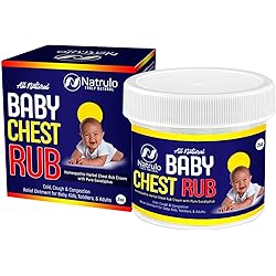 Natrulo All Natural Baby Chest Rub | Cold, Cough & Congestion Ointment for Baby, Kids, Toddlers, Adults | Homeopathic Herbal Remedy Vaporizing Decongestant Chest Rub Cream with Eucalyptus