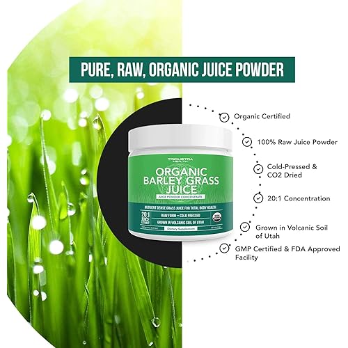 Organic Spirulina Powder 8 oz. Plus Organic Barley Grass Juice Powder 5.3 oz
