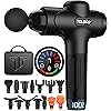 TOLOCO Muscle, Deep Tissue, Percussion Massage Gun with 15 Replacement Heads, Super Quiet Portable Electric Massager for Athletes, Treatment, Relax, Black