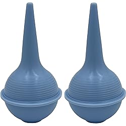2pk Sterile Ear Syringe 2oz 60ml Blue Rubber Bulb for Washing & Wax Removal