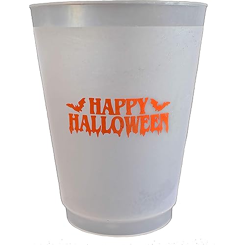 12oz Plastic Frost Flex Cups with Happy Halloween Print Pack of 12ct