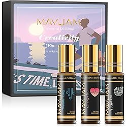 MAYJAM Creativity Essential Oils Roll On Set, Pack 3 x 10ML Focus On, Energetic, Breathe Easy Essential Oil Blend, Premium Quality Aromatherapy Oil, Gifts for Women & Men