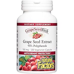 Natural Factors, GrapeSeedRich Grape Seed Extract, Antioxidant Support for Healthy Inflammatory Response, 120 Capsules