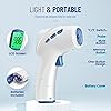 Touchless Thermometer for Adults, Digital Infrared Thermometer Gun with Fever Alarm, Forehead and Object 2 in 1 Mode, Fast Accurate Results White