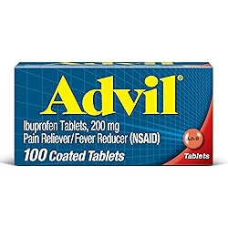 Advil Pain Reliever and Fever Reducer, Pain Relief Medicine with Ibuprofen 200mg for Headache, Backache, Menstrual Pain and Joint Pain Relief - 100 Coated Tablets