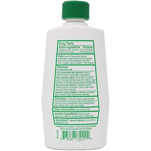 Bactine Max Pain Relieving Cleansing Liquid, Green, 4 Fl Oz