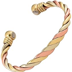 MAGNETJEWELRYSTORE Magnetic Therapy Copper Bracelet High Power Triple Cuff