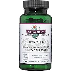 Vitanica ThyroFem, Thyroid Gland Support, VeganVegetarian, 60 Capsules