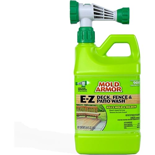 Mold Armor FG51264 E-Z Deck, Fence and Patio Wash with Hose-End Adaptor, Sprayer, Plain, 64 Ounces
