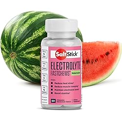 SaltStick Fastchews, Electrolyte Replacement Tablets for Rehydration, Exercise, Hiking & Sports Recovery, Bottle of 60 Tablets, Watermelon Flavor