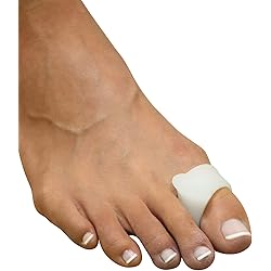 Mars Wellness Gel Toe Separator and Toe Spacers - Bunion, Hammer Toe, Overlapping Toes, Toe Spreader and Toe Corrector for Men and Women - 4 Pack - White Large