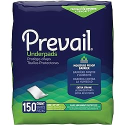 Prevail Fluff Incontinence Underpads, Large, 150 Count Packaging May Vary