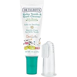 Dr. Talbot's Baby Toothpaste Naturally Inspired with Citroganix and Silicone Finger Gum Massager, Vanilla Milk Flavor