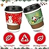 40 Pieces Christmas Coffee Cup Tea Cup Sleeves Disposable Paper Cup Sleeves with 5 Custom Xmas Designs for Christmas Hot Chocolate, Coffee, Cocoa, Tea or Cold Beverage, Fits 12 oz to 16 oz
