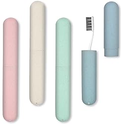 4 Pack Travel Toothbrush Case, NEXCURIO Portable Breathable Toothbrush Holder for TravelCampingSchoolHome