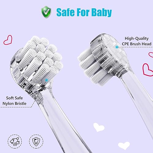 Baby Electric Toothbrush, Toddler Teeth Brushes with Smart LED Timer and Sonic Technology for Infants Ages 0-3 Years Blue