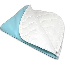 RMS Ultra Soft 4-Layer Washable and Reusable Incontinence Bed Pad - Waterproof Bed Pads, 34"X36" with Two 18" Flaps
