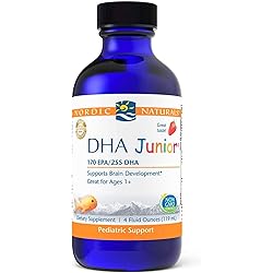 Nordic Naturals Pro DHA Junior, Strawberry - 4 oz - 530 mg Total Omega-3s with EPA & DHA - Brain Development & Visual Function - Non-GMO - 48 Servings
