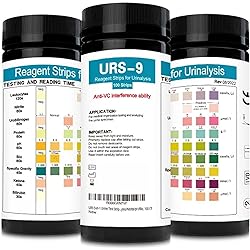 URS 9-in-1 Urine Test Strips 9 Parameters Testing UTI, ProteinLeukocytesNitritepHBlo, 100 CT