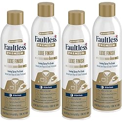 Faultless Premium Luxe Spray Starch 20 Oz, 4 Pack Spray Starch for Ironing that Makes Your Clothes New Again, Use as a Spray on Starch that Reduces Ironing Time with No Flaking, Sticking or Clogging