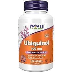 NOW Supplements, Ubiquinol 100 mg, High Bioavailability the Active Form of CoQ10, 120 Softgels