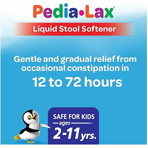 Pedia-Lax Liquid Stool Softener for Kids, Ages 2-11, Berry Flavor, 4 Fl Oz Pack of 3