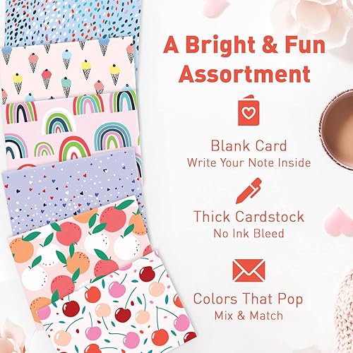 S&O Blank Cards for All Occasions in One Box Set - Blank Notecards with Envelopes for Handwritten Messages - All Occasion Cards Assortment Box with Envelopes - 24 Vibrant Notecards and Envelopes Set