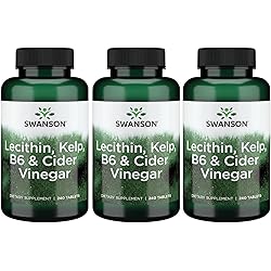 Swanson Lecithin Kelp B-6 & Cider Vinegar 240 Tabs 3 Pack