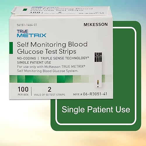 McKesson TRUE METRIX Self-Monitoring Blood Glucose Test Strips, 100 Strips, 1 Pack