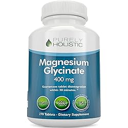 Magnesium Glycinate 400mg - 100% More 270 Magnesium Tablets not Capsules, Highly Bioavailable, Non Buffered, Vegan and Vegetarian - Cramp Defense