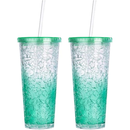 DAKOUFISH 11" Long Clear Reusable Tritan Plastic Replacement Drinking Straws for 24 oz & 32 oz Mason Jar,Tumblers, Set of 6 with Cleaning Brush