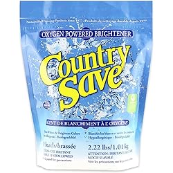 Country Save Oxygen Powered Brightener - Color Safe Bleach Laundry Whitener - Hypo-Allergenic Powder Bleach Cleaner for Whites and Colored Garments - Resealable Pack, 2.22 lbs