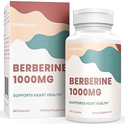 Berberine HCL Supplement 1000mg,High Absorption Berberine Plus Supplements with Silymarin Complex Formula for Cardiovascular,Heart,Immune,Liver,Non-GMO-60 Vegan Capsules Pack of 1