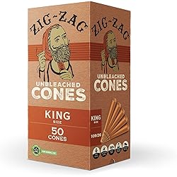 Zig Zag Rolling Papers -King Size-Pre Rolled Cones 50-75-100 Pack- Natural Unbleached Preroll Cones with Tips - Prerolled Rolling Paper Cone Pack - Pre Roll Cones for Filling -Easy To Use 50