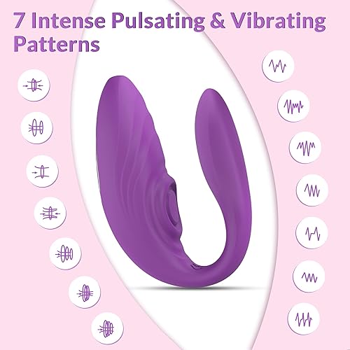 G Spot Vibrator with Clit Pulsating - BOMBEX Tyler, Remote Couple Vibrator with Mimic Tongue-Flapping Clitorals Stimulator, Rechargeable & Waterproof Adult Sex Toys for Women & Couples, Purple