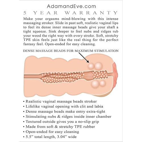 Adam & Eve Adam's Tight Stroker with Massage Beads - Vanilla