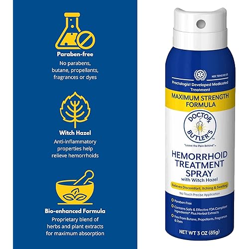 Doctor Butler's Hemorrhoid & Fissure Ointment, Spray, and Soothing Wipes - The Premium Hemorrhoid Treatment Bundle