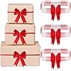 24 Pieces Christmas Red Stretch Loops with Bows Elastic Gift Bow Stretch Bows for Gifts Christmas Elastic Ribbon Crafts for Christmas Gift Boxes Wrapping Party Favors Wedding Supplies 20-24 Inch