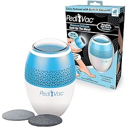 As Seen On TV PediVac Electric Callus Remover Built-In Vacuum Sucks Up Shavings, New Look, Gently Removes Calluses & Dry Skin in Seconds, Mess-Free, Spins at 2000 RPMs, LED Light, 2 Speed Settings