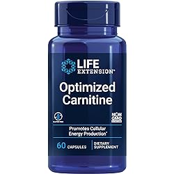 Life Extension Optimized Carnitine – L-Carnitine Supplement Pills - Supports Heart, Brain Health& Exercise Recovery – Gluten-Free – Non-GMO – 60 Capsules