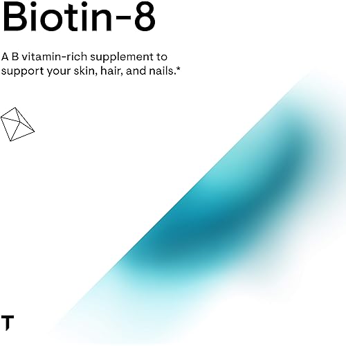 Thorne Biotin 8 - Vitamin B7 Biotin for Healthy Hair, Nails, and Skin - 60 Capsules