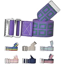 NYOrtho Metal Buckle Gait Belt - Adjustable Machine Washable Strong and Durable Material Latex Free, Lavendar, 54&#34